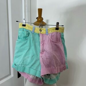 AMERICAN APPAREL Pastel Denim Shorts Vintage Y2K Waist 26/27
